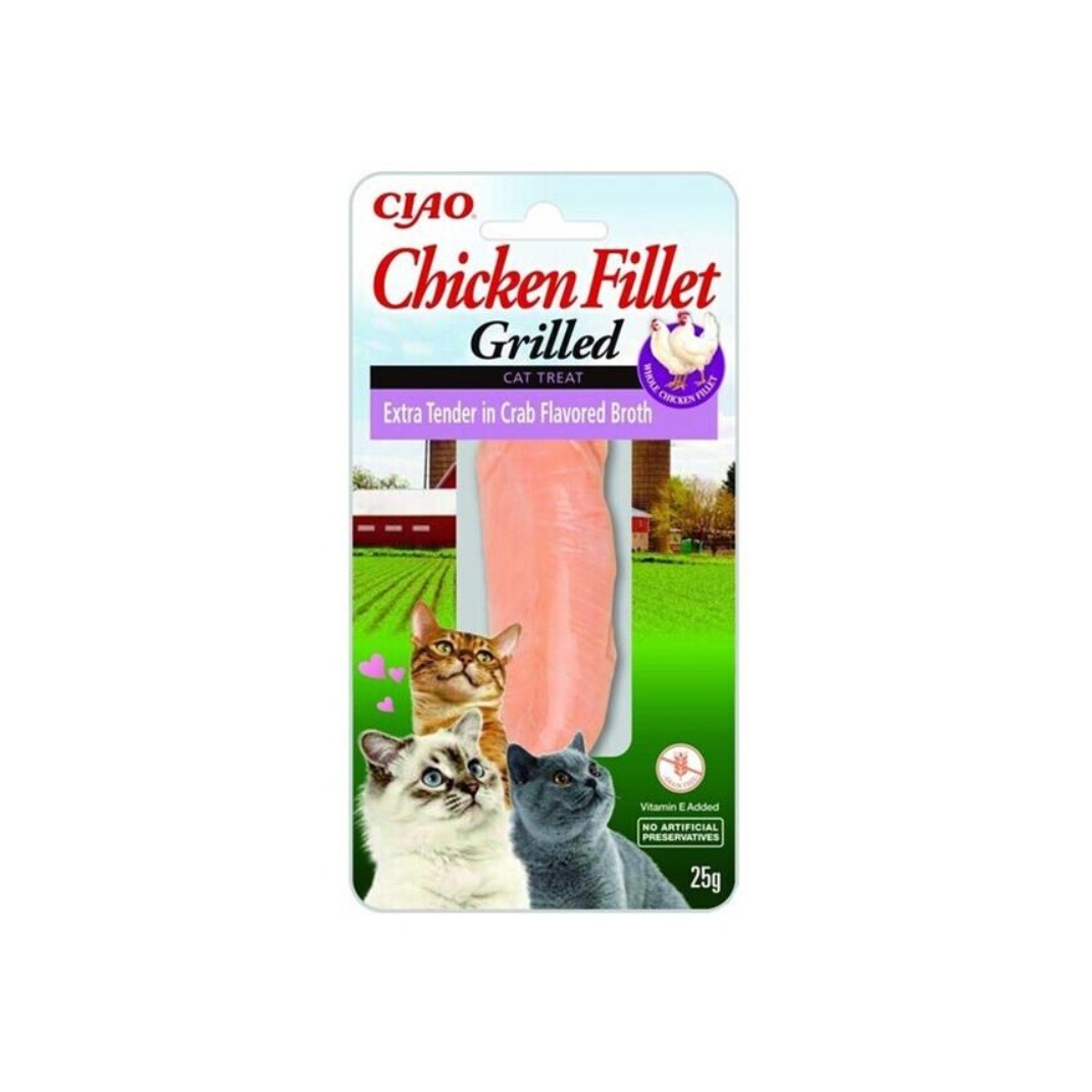 Pamlsok Inaba Churu Grilled cat Kura extra krehký v krabom vývare 1 ks 25 g